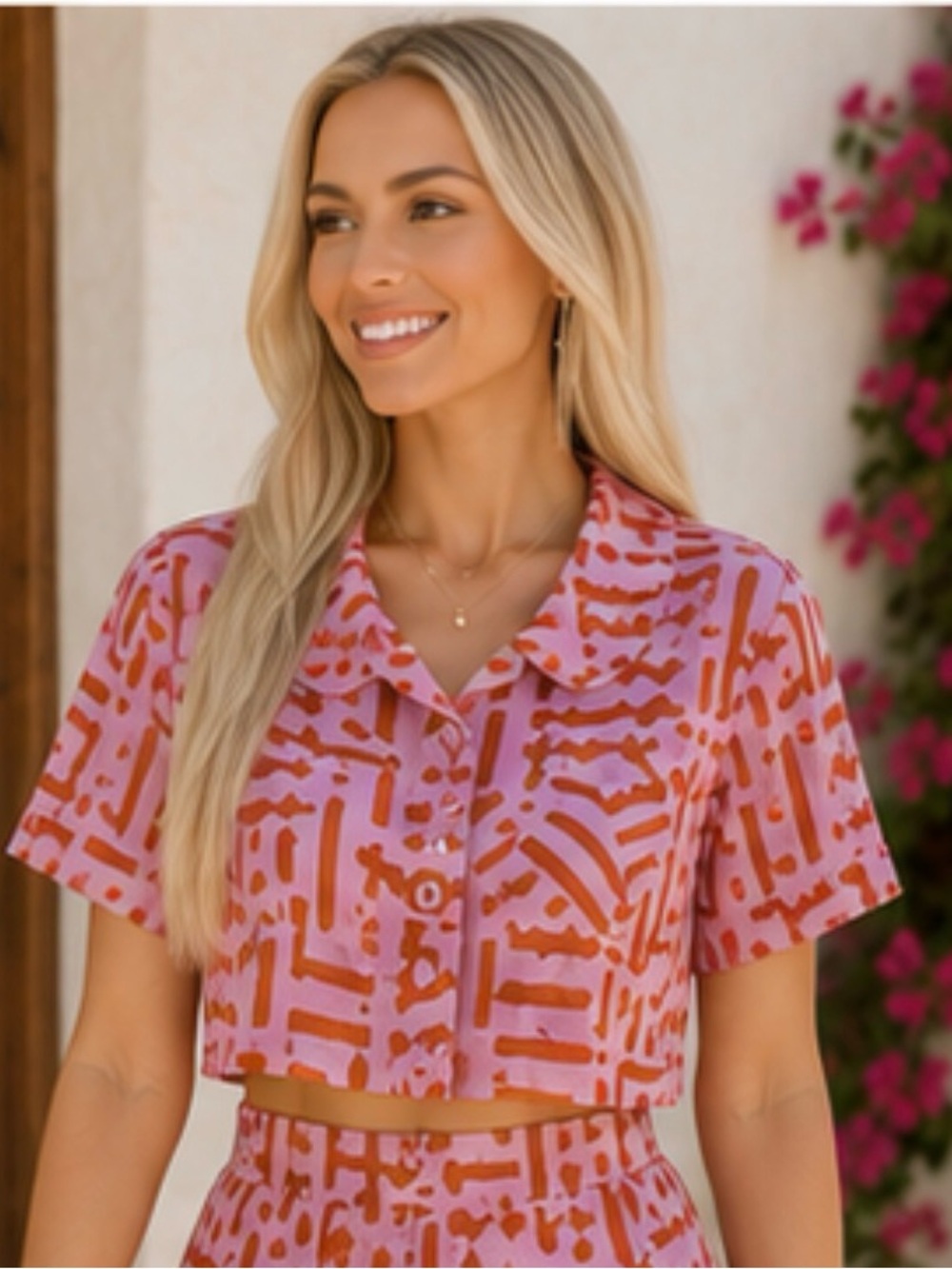 Anthropologie SELF CONTRAST 2 Pc Set Crop Top & Hi Waisted Pant Size XS NWT - Picture 6 of 10